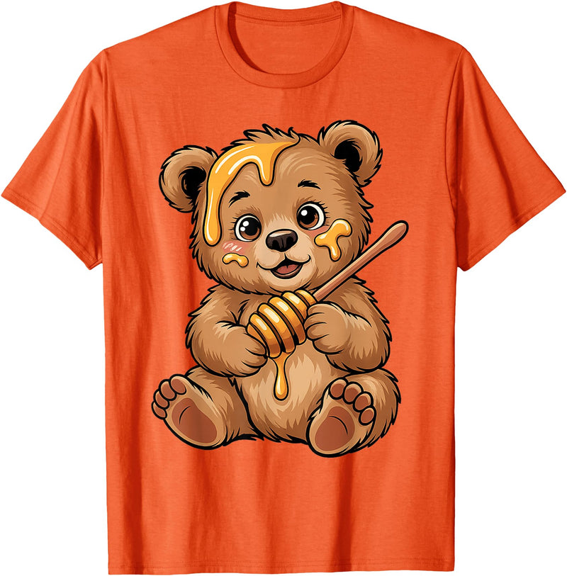 Funny bear design for kids men women Cute Bear Design for Bear Lover and Bear T-Shirt - Orange