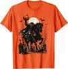 Midnight Horseman Gothic Halloween Vintage Headless Horseman Pumpkin Rider Haunted Halloween T-Shirt - Orange