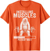 Funny Polar Bear Fitness Deadlift Workout Installing Muscles Please Wait Polar Bear Gym T-Shirt - Orange