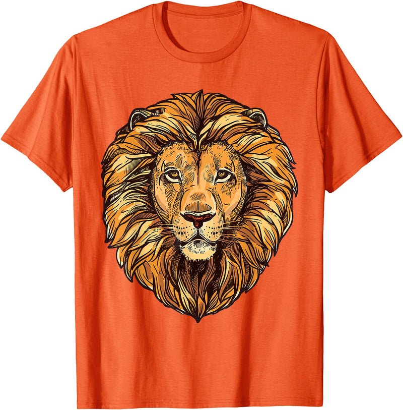 ROSS BOSS Majestic Lion Mane Detail Art T-Shirt - Orange