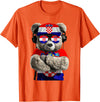 Croatia Flag Clothes Clothing for Men & Women Croatian Flag Bear Sunglasses Souvenirs Products Croatia T-Shirt - Orange