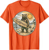 Retro Coastal Surf Bear Vintage Beach Apparel Vintage California Surf Bear Beach Retro Coastal Summer T-Shirt - Orange