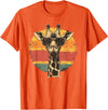 The Giraffe Fan Co. Giraffe Vintage Sunglasses Funny T-Shirt - Orange