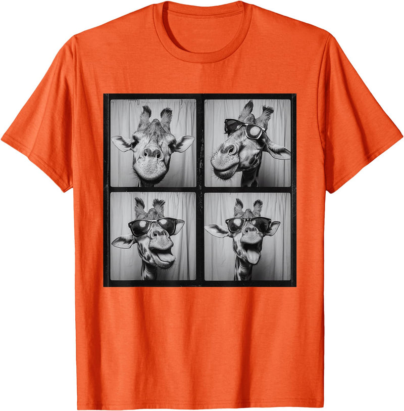 FunnyGiraffeCo. Funny Giraffe Sunglasses T-Shirt - Orange