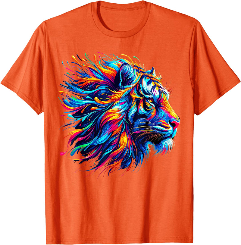 Funny Lion lover Gifts Colorful Lion T-Shirt - Orange
