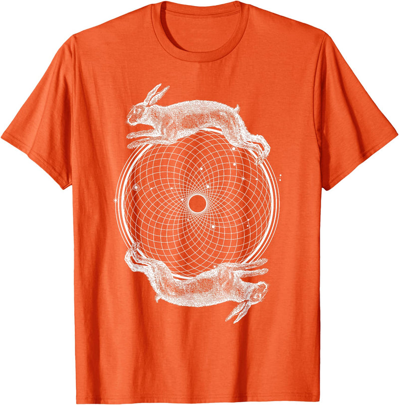 Torus Rabbits - Sacred Geometry T-Shirt in Orange