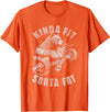 Funny Bear Kinda Fit Sorta Fat Gym Weightlifting Kinda Fit Sorta Fat Funny Gym Bear Weightlifting Workout T-Shirt - Orange