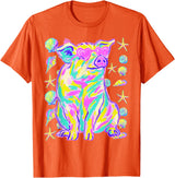 Coastal Summer Animals Beach Art Cute Pig with Hearts Sunglasses Seashells Coastal Summer T-Shirt - Orange