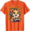 Hamster Gamer Pew Funny Video Games Vintage Boys Men Girls T-Shirt - Orange