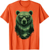 Bear Wildlife Deer Campfire Nature Apparel Bear Sunglasses Wildlife Deer Campfire Nature Vintage Forest T-Shirt - Orange