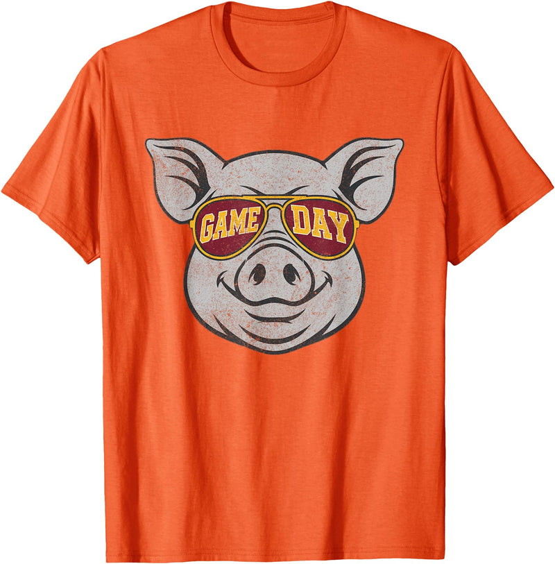 Game Day Pig Tee-TShirt Gifts Game Day Pig T-Shirt - Orange
