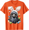 Crow Raven Easter Rabbit Eggs Bunny Ears T-Shirt in Orange