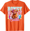 Highland Cow Easter Cute Western Farm Apparel Howdy Easter Cute Highland Cow Bunny Ears Western Easter T-Shirt - Orange
