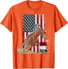 Funny horse barrel racing designs US Flag State Pride Barrel Racing Horse Rodeo Cowgirl T-Shirt - Orange