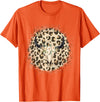 Funny Leopard Cow Skull designs Funny Leopard Cow Skull print Flower Rustic Turquoise T-Shirt - Orange
