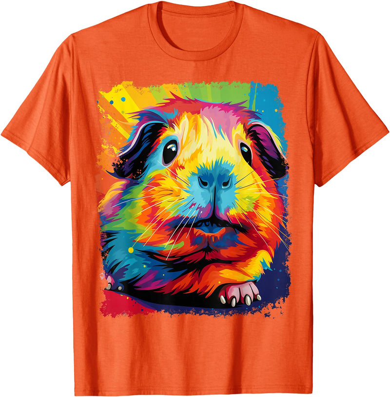 PopArt Pet Animal Prints A Guinea Pig T-Shirt - Orange