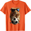 Animal Soccer Design Guinea Pig Soccer T-Shirt - Orange