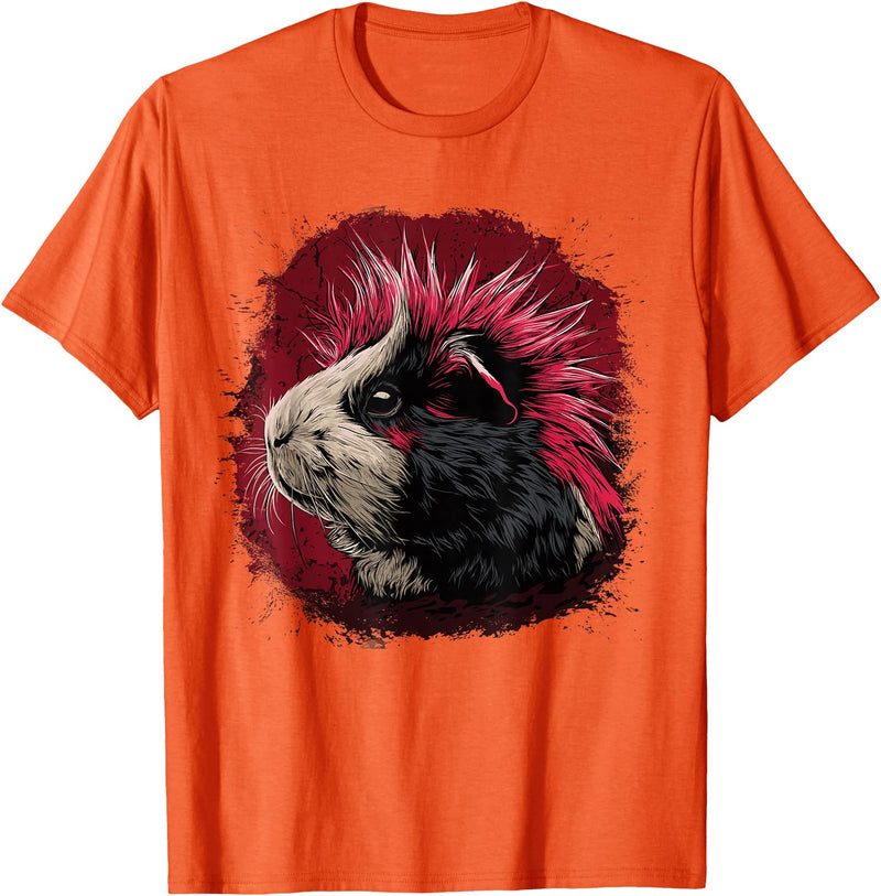 Guinea pig pet love Guinea Pig Punk T-Shirt - Orange