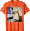 Funny Hamster Meme Cyber Hamster Meme Smoking Humor Computer T-Shirt - Orange