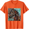 Equestrian Graphic Apparel Gift Co Horse Tribal Abstract Native American Art Design T-Shirt - Orange
