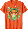 St. Patricks Day Highland Cow Blowing Bubblegum Celebrate St Patricks Day T-Shirt - Orange