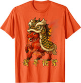 Chinese New Year of Fire Horse 2026 Funny Tee Year of The Fire Horse Zodiac Funny Chinese New Year 2026 T-Shirt - Orange