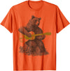 BEAR TEE Bear plays guitar for men and women T-Shirt - Orange