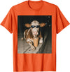 Funny Cow Drinking Iced Coffee Meme Cow Drinking Iced Coffee Funny Animal Meme Tee T-Shirt - Orange