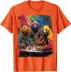 Noah&Friends Playing Card Pop Art Gambling Bears Playing Poker Cards T-Shirt - Orange