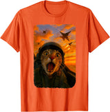 Funny Cats Fighter Jet Pilot Kitties Selfies Funny Screaming Cat Fighter Jet Pilot Kitty Selfie T-Shirt