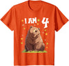 4 years old 4th birthday Bear Kids 4 Years old 4 birthday Bears Boy Girl Bear T-Shirt - Orange