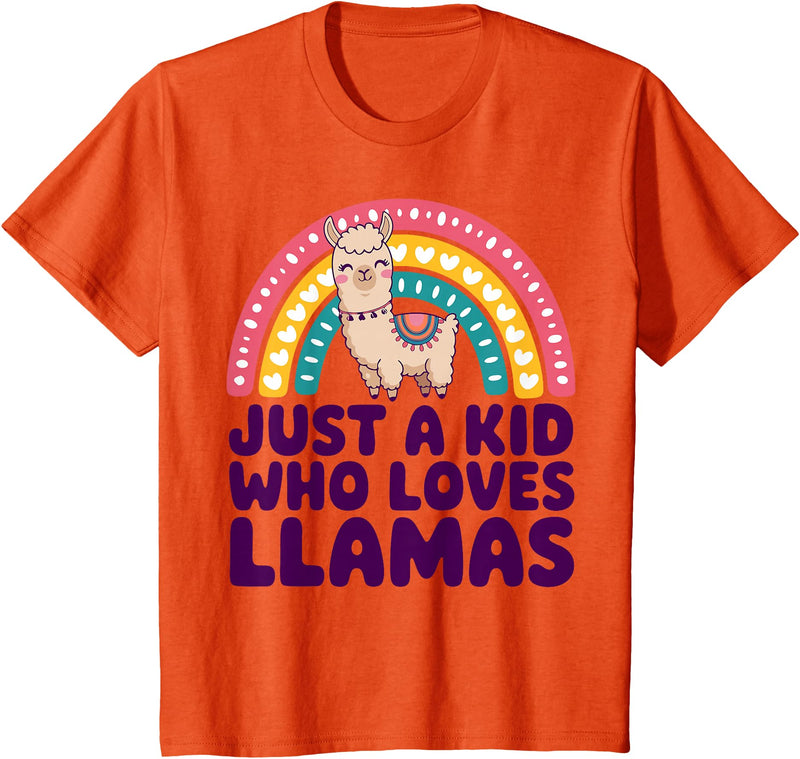 Kids Llama Shirts Childrens Llama Kids T-Shirt - Orange
