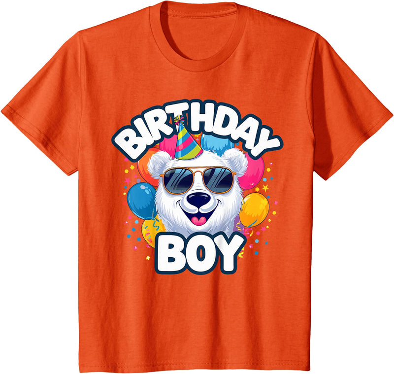 Kids Polar Bear Shirts Kids Birthday Boy Polar Bear Kids T-Shirt - Orange