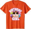 Girl Birthday Hamster Kids T-Shirt - Orange