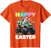 Happy Easter Day Bunny Monster Truck Eggs Cool Rabbit T-Shirt in Orange