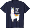 Mama Llama Lover Gifts by Memme Baby Llama Shirt for Girls, Daughter T-Shirt - Navy Blue