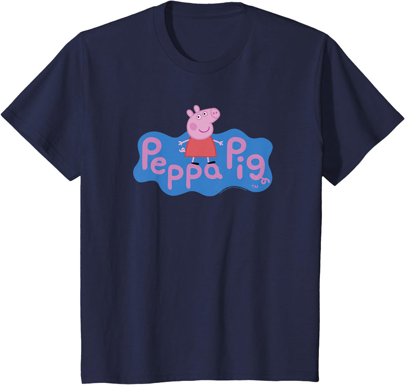 Peppa Pig Happy Centered Design T-Shirt - Navy Blue