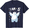 5 years old 5th birthday Polar Bear 5 Years old 5 birthday Polar Bears Boy girl Polar Bear T-Shirt - Navy Blue