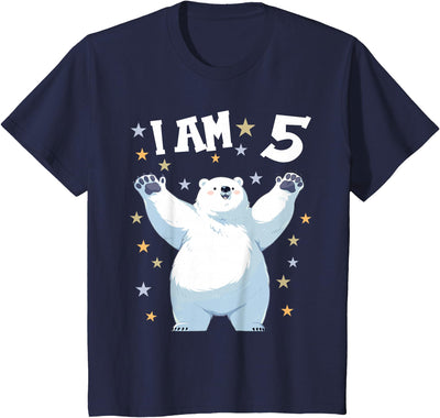 5 years old 5th birthday Polar Bear 5 Years old 5 birthday Polar Bears Boy girl Polar Bear T-Shirt