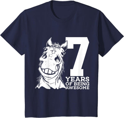 COOL HORSE DESIGNS AND OUTFITS Horse 7 YEARS OF BEING AWESOME RIDING 7TH BIRTHDAY T-Shirt