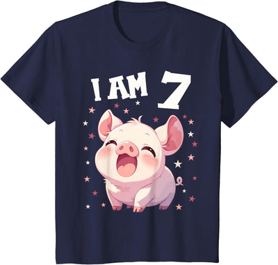 I Am 7 Birthday Pig T-Shirt