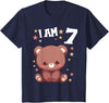 7 years old 7th birthday Bear Kids 7 Years old 7 birthday Bears Boy Girl Bear T-Shirt - Navy Blue