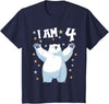 4 years old 4th birthday Polar Bear Kids 4 Years old 4 birthday Polar Bears Boy girl Polar Bear T-Shirt - Navy Blue