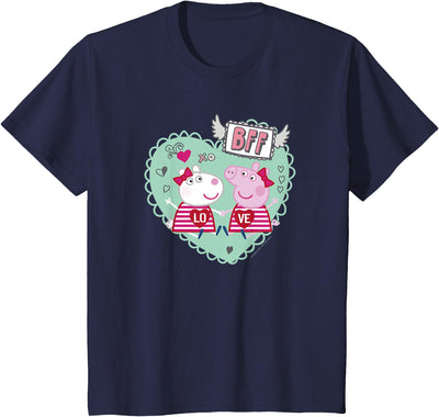 Valentine's Day BFF Love Peppa & Suzy Heart Stamp T-Shirt