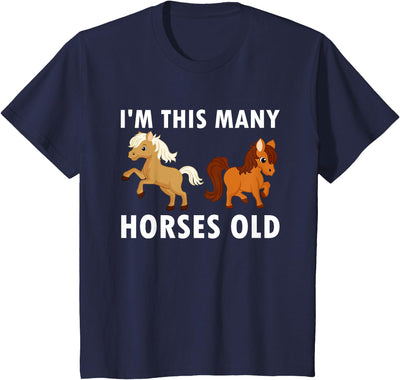 Kids 2 Years Old Girl Horses Old 2nd Birthday Kids T-Shirt