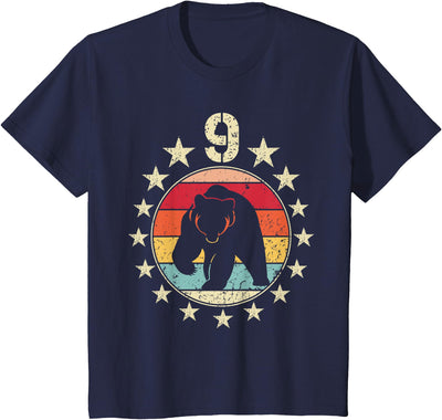Bear Birthday 9 Year Old Boy Girl Bear 9th Birthday T-Shirt