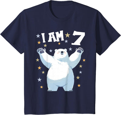 7 years old 7th birthday Polar Bear 7 Years old 7 birthday Polar Bears Boy girl Polar Bear T-Shirt