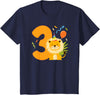 Three Year Old Lion Third Birthday Kids 3rd Lion Birthday Party 3 Year Old Lions Birthday T-Shirt - Navy Blue