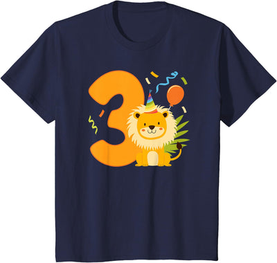 Kids 3rd Lion Birthday Party 3 Year Old Lions Birthday T-Shirt