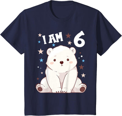 6 years old 6th birthday Polar Bear 6 Years old 6 birthday Polar Bears Boy girl Polar Bear T-Shirt